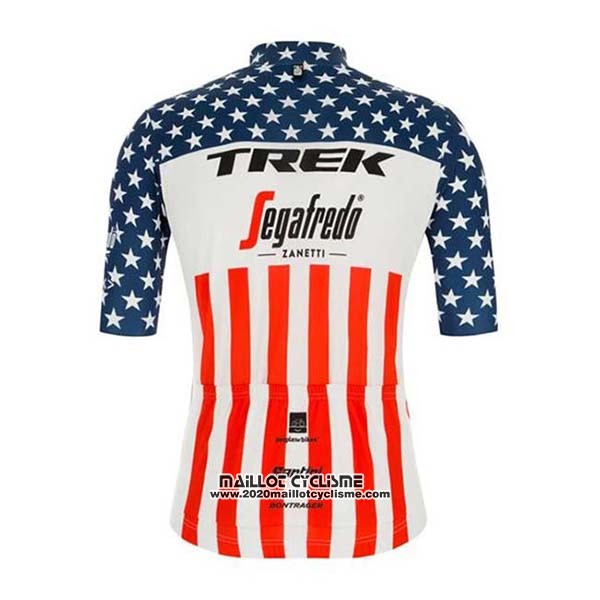 2020 Maillot Ciclismo Trek Segafredo Champion Etats Unis Manches Courtes et Cuissard